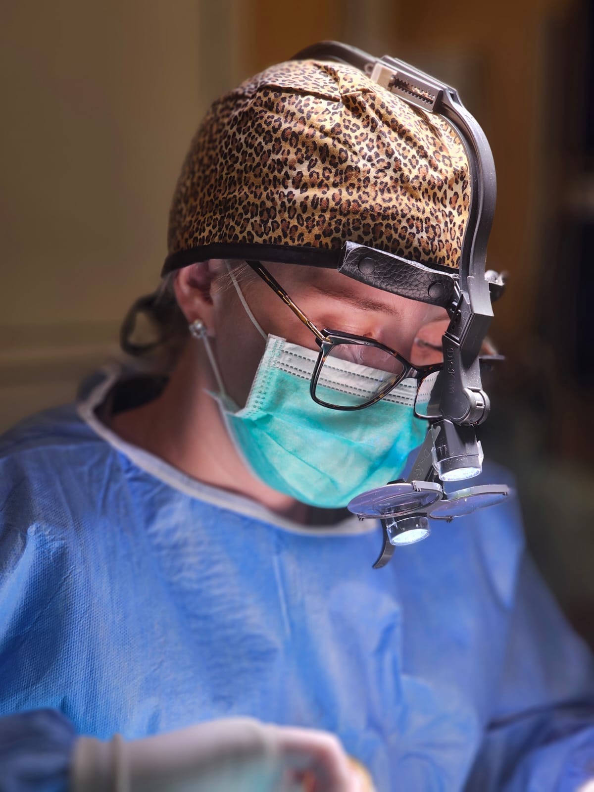 Dr. Stefania during surgery
